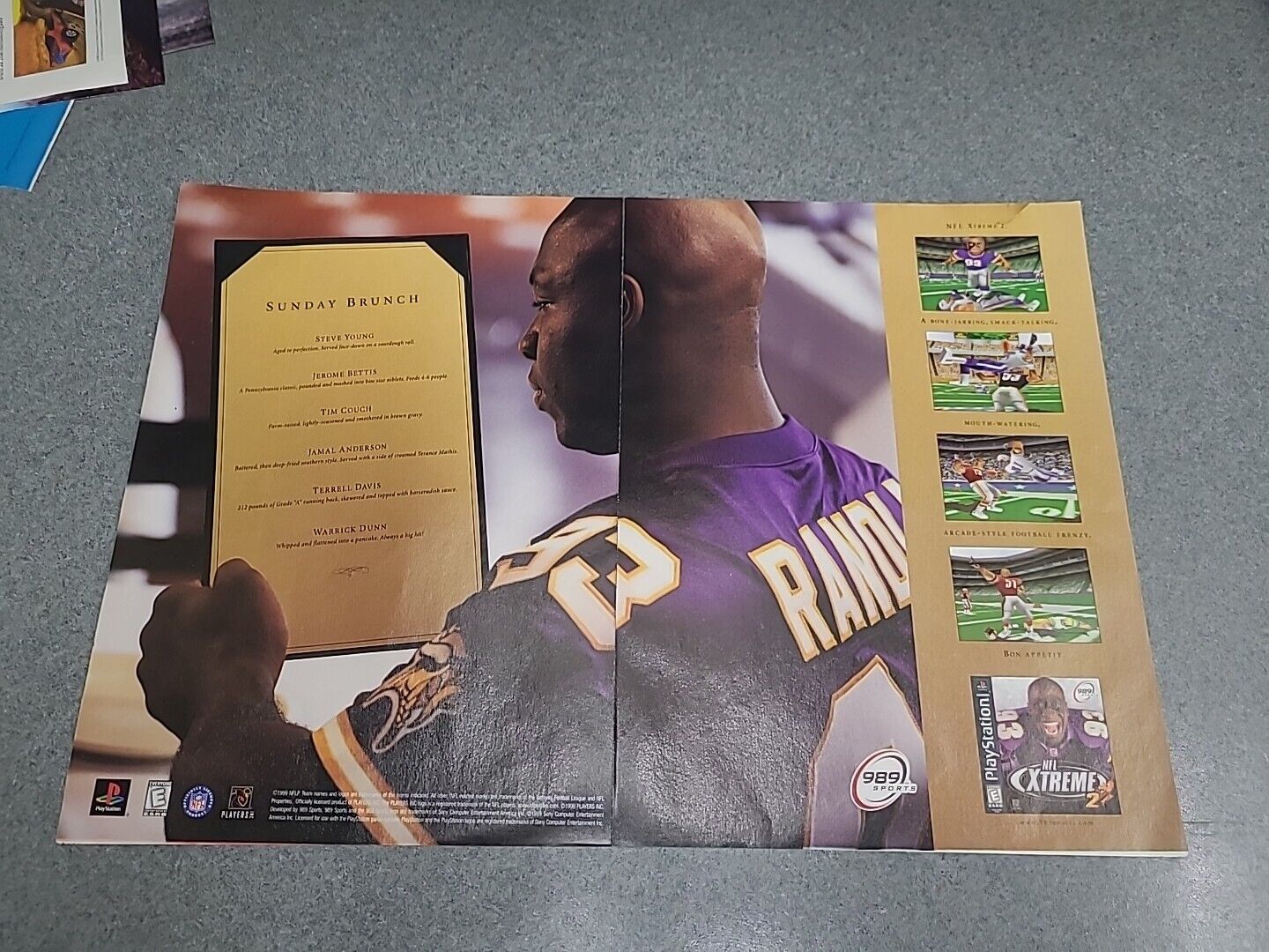 NFL Xtreme 2 1990s Video Game Print Advertisement 1999