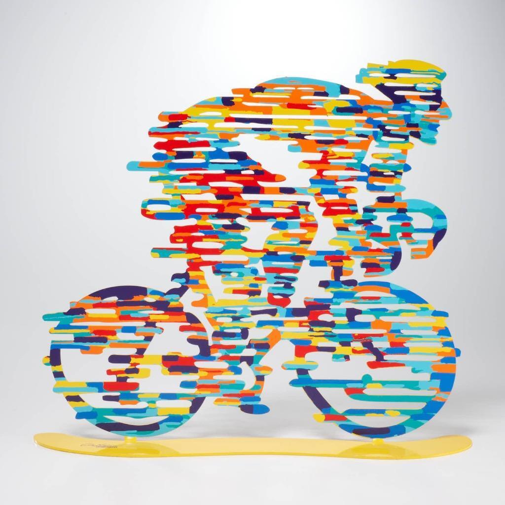 David Gerstein Modern Champion Bicycle Racer Metal Sculpture Bike Pop Art 12\