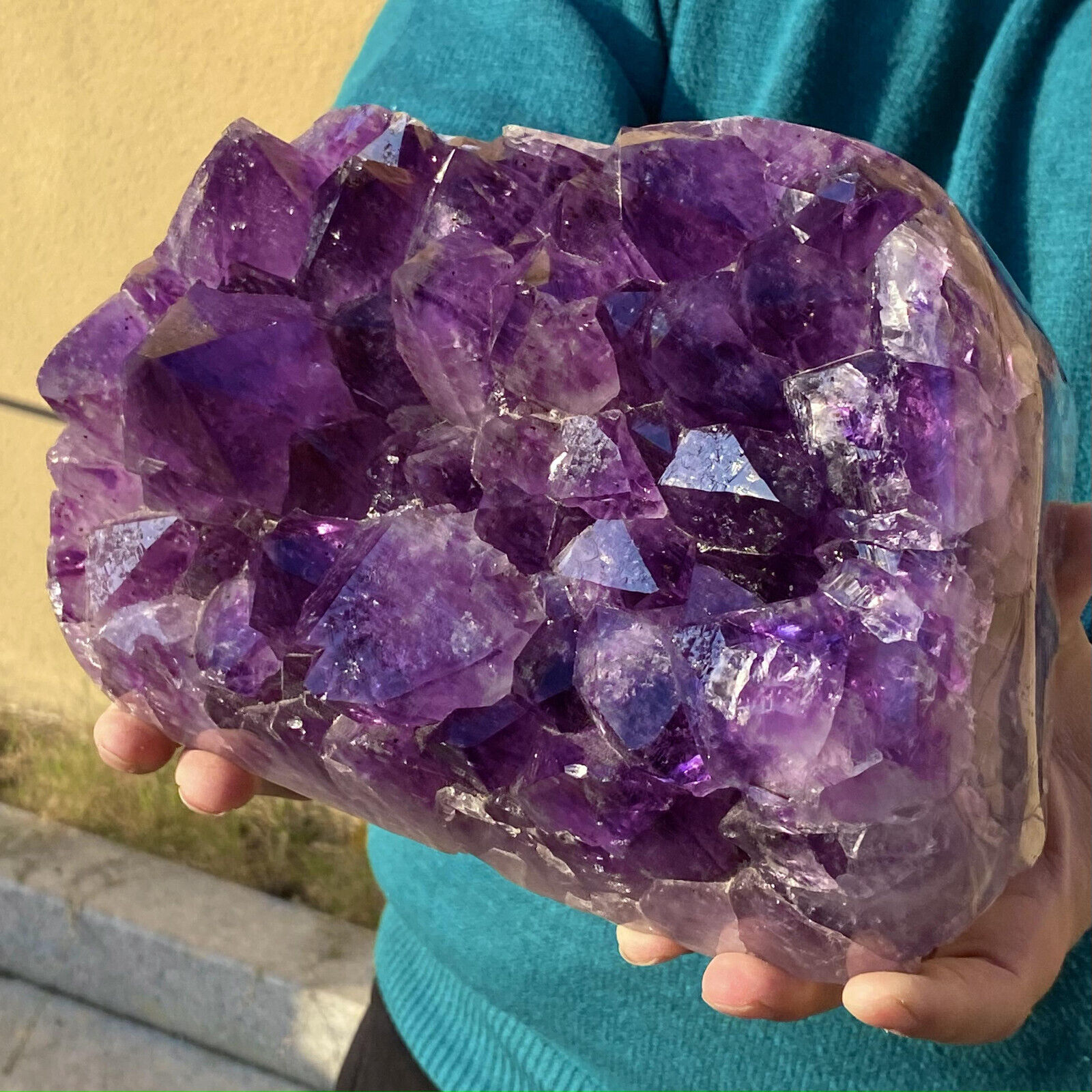 11.1LB  Natural Amethyst geode quartz cluster crystal specimen Healing