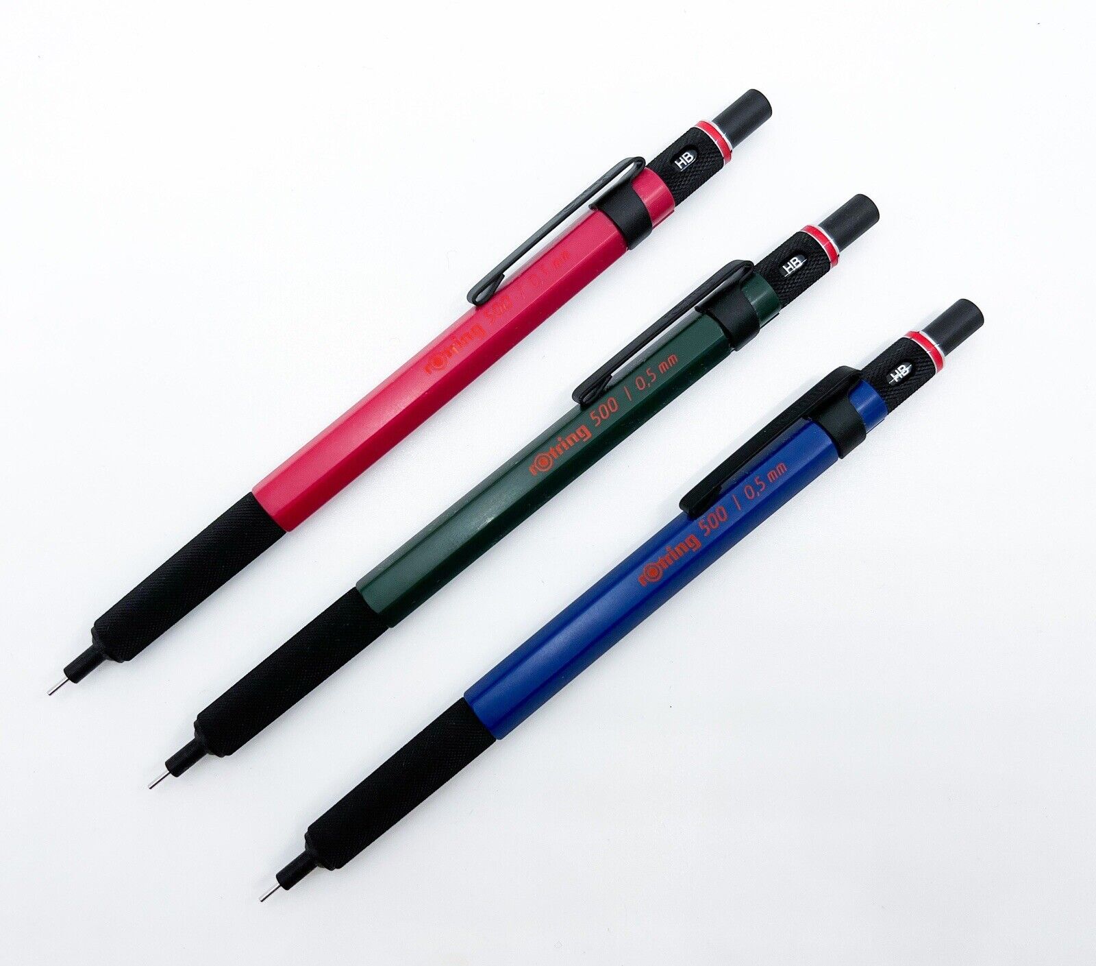 Brand New Rotring 500 Color Version 3pcs Set Mechanical Pencil 0.5mm
