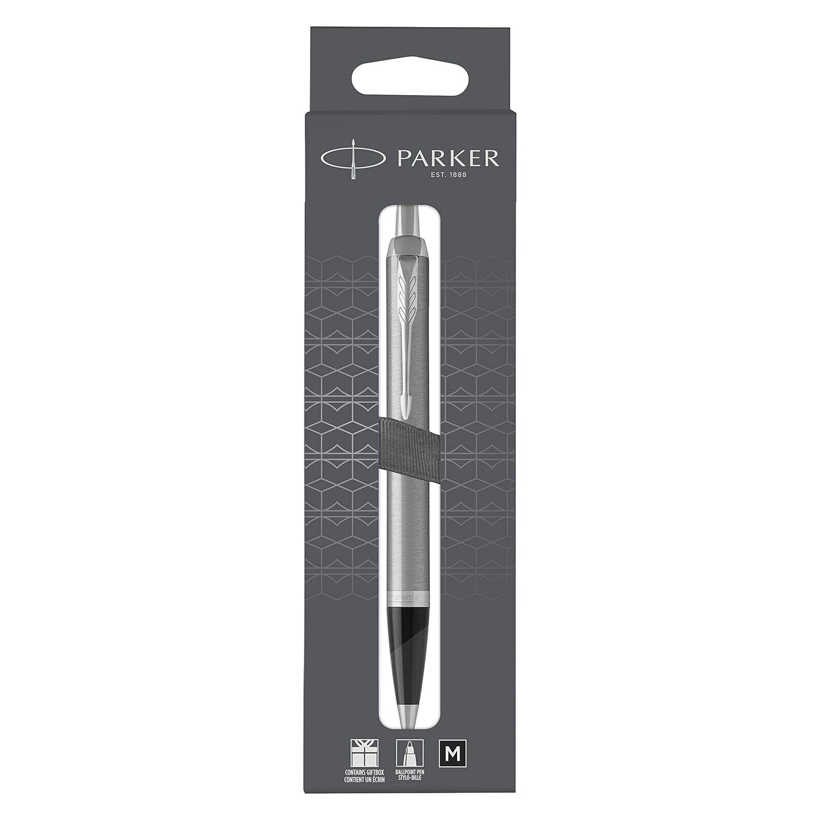 Parker IM Ballpoint Pen Stainless Steel with Chrome Trim Medium Point with Black