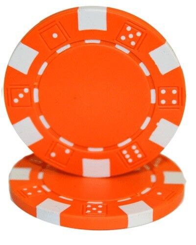 25 Orange Striped Dice 11.5g Clay Poker Chips