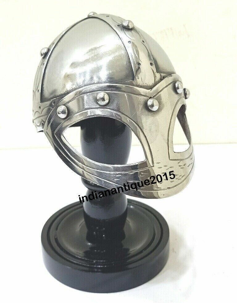 Medieval Viking Mask Deluxe Mini Helmet with Wooden Stand