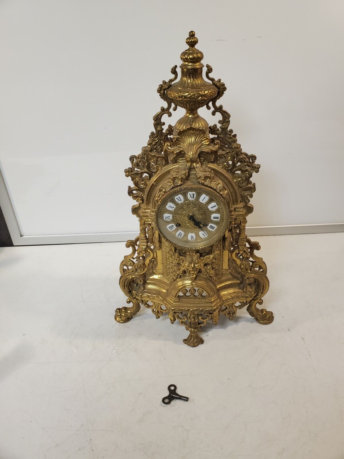 Vintage Franz Hermle Shelf Mantle Clock  Brass Lancini Italy 