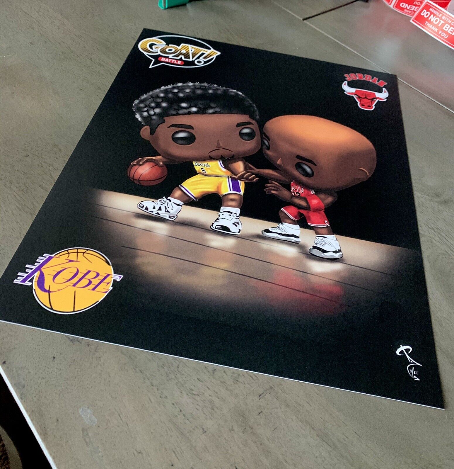 Michael Jordan And Kobe funko Style print
