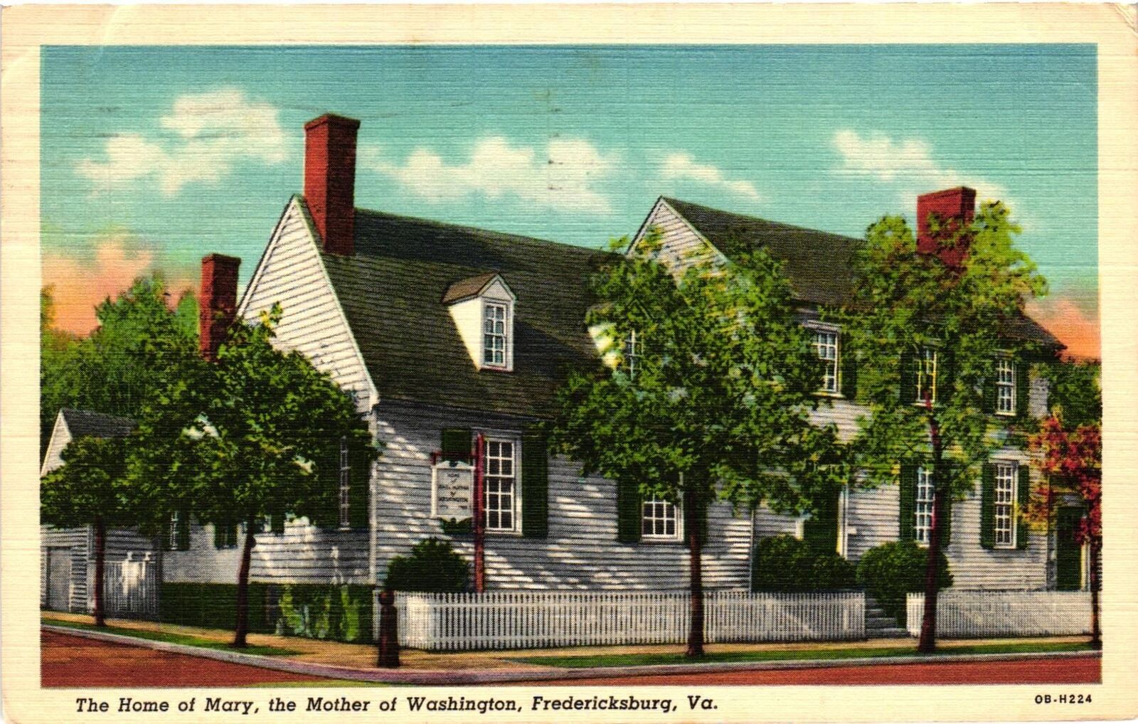 Vintage Postcard- The Home of Mary, Fredericksburg, VA. Early 1900s