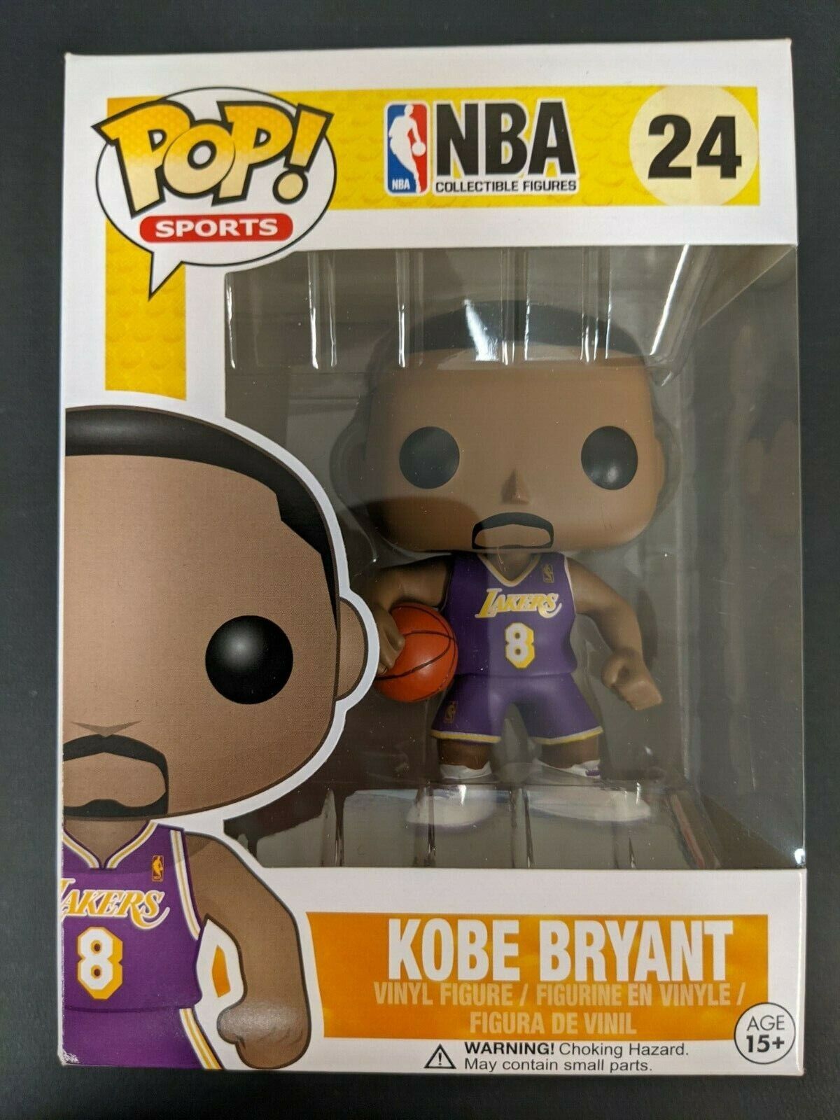 Funko Pop Kobe Bryant 24 LA Lakers NBA Purple Jersey with Protector Vaulted HTF