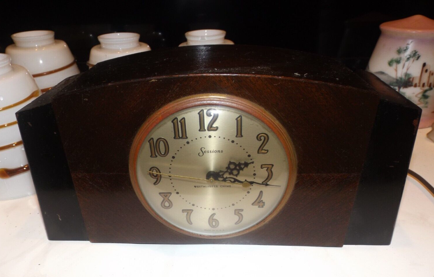 Vintage 1950s Sessions Art Deco Westminster Chime Electirc clock 4Repair