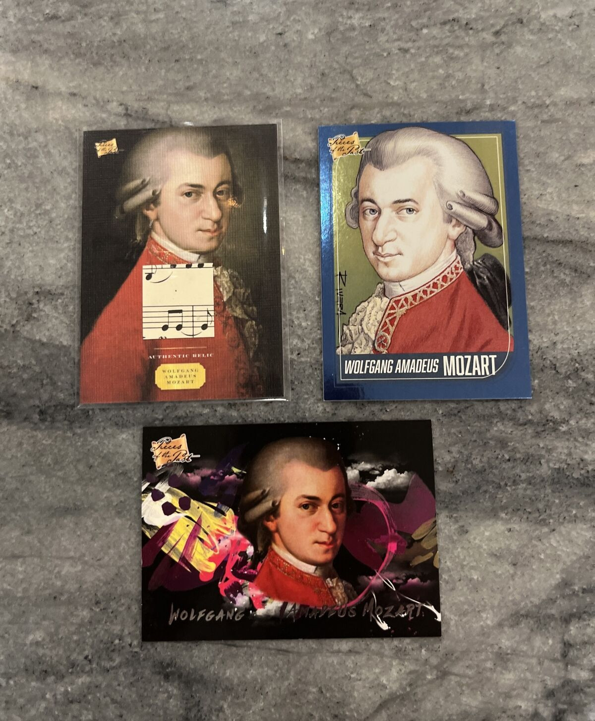 2023 Pieces Of The Past Wolfgang Amadeus Mozart Relic, Blue, and Colorways