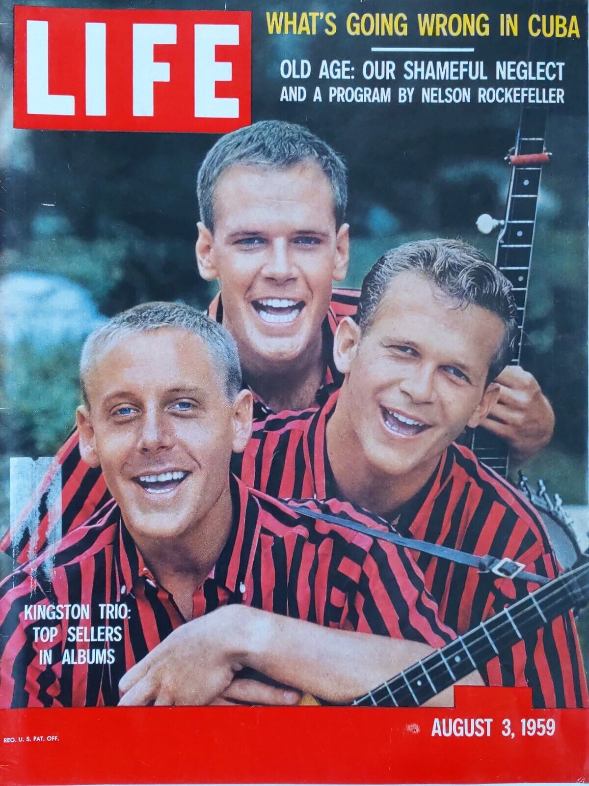 Life magazine August 3rd, 1959. Kingston trio. Cover sheet only