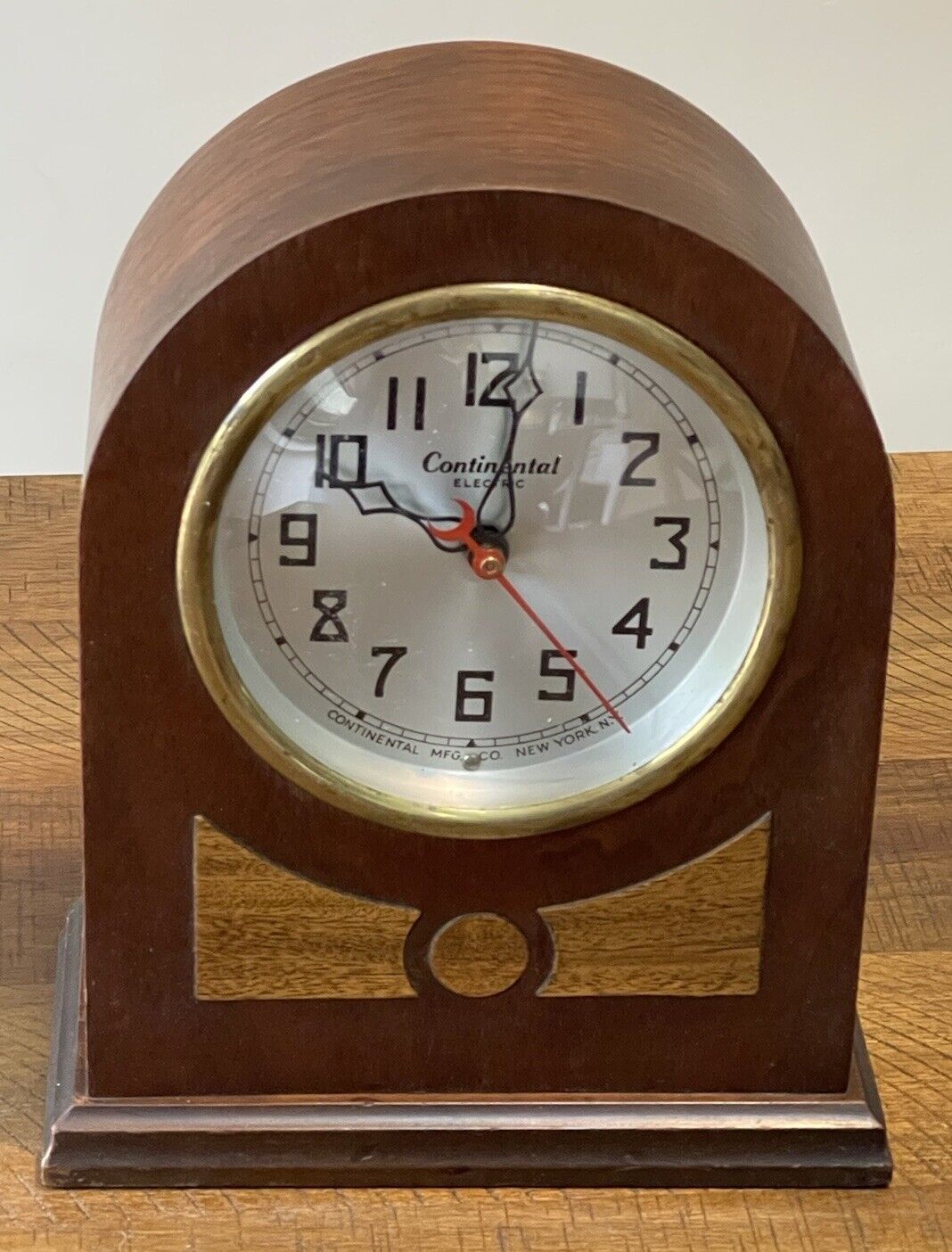 Vintage Continental Electric Wood Mantle / Desk Clock USA Parts / Repair