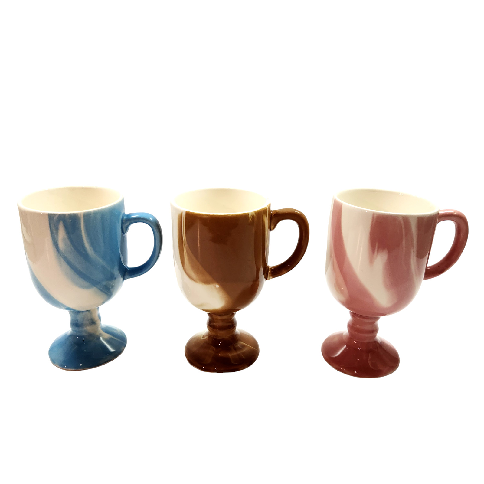 Vintage CMI Inc Chadwick Swirl Set of 3 Cappuccino Coffee Mugs 10 oz