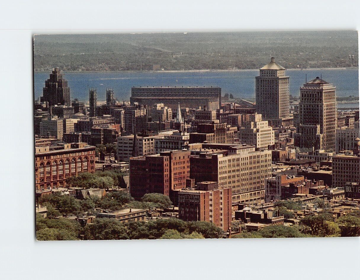 Postcard Aerial View of Business Section Montreal Quebec Canada