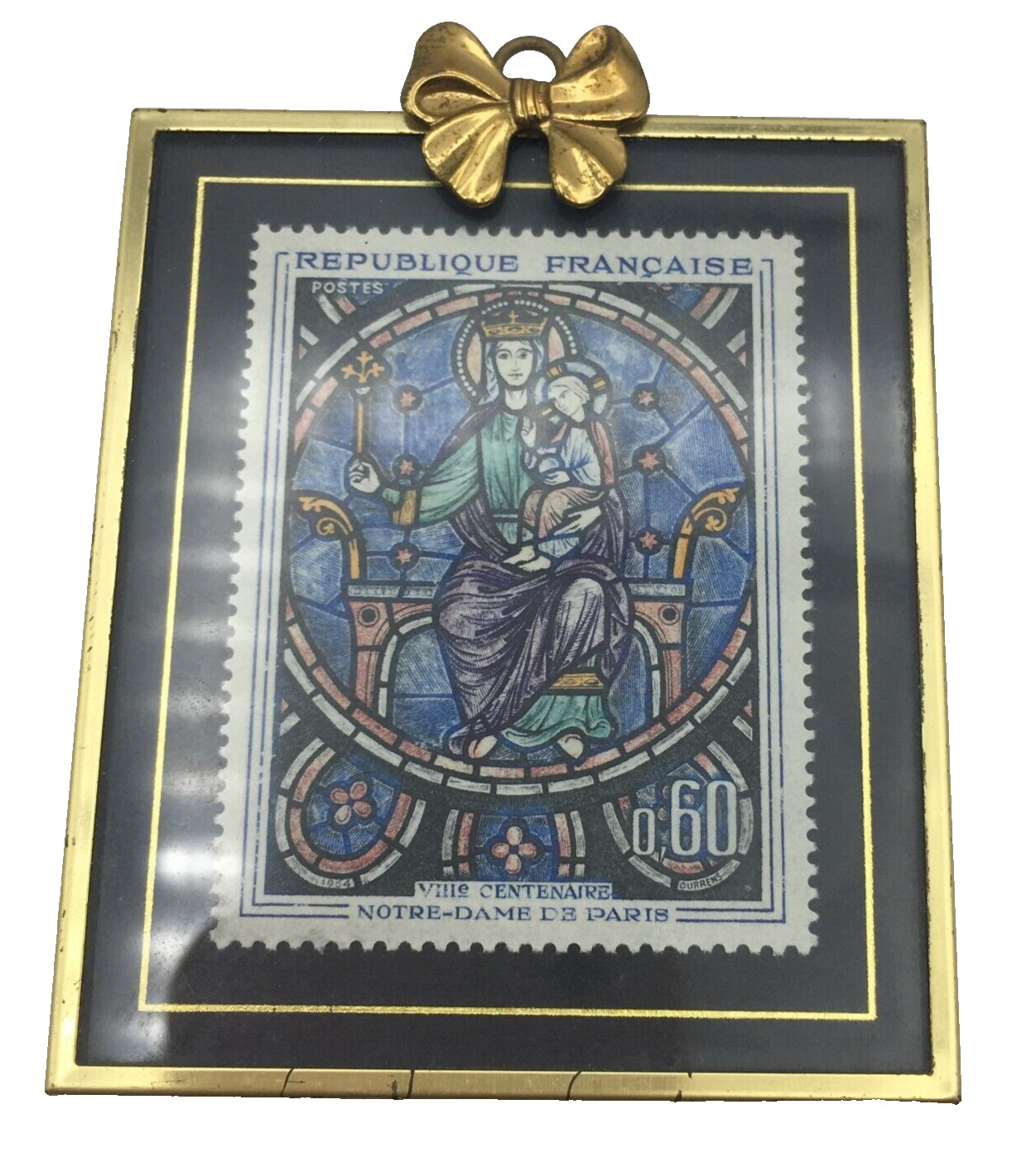 Hanford Heirlooms USA Notre Dame Madonna & Child No 113/5,000 Framed Stamp