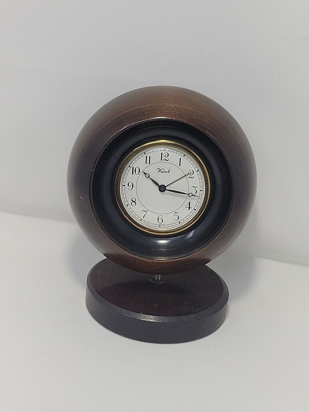 ⚜️1930s Vintage WUERSCH 8 Manual Wind Pedestal Mantel Clock WALNUT