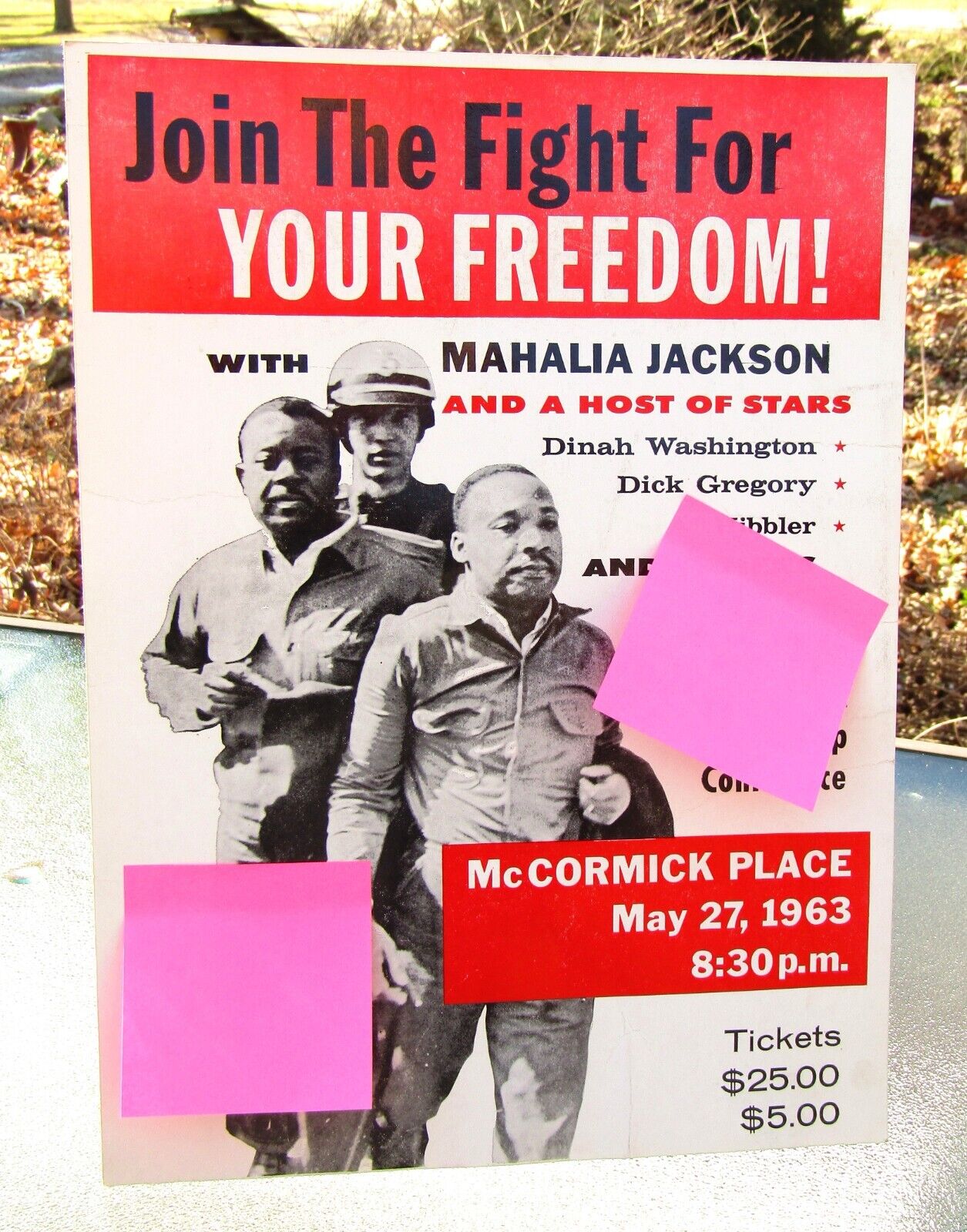 1963 Martin Luther King Jr. Mahalia Jackson McCormick Place Chicago POSTER Rare
