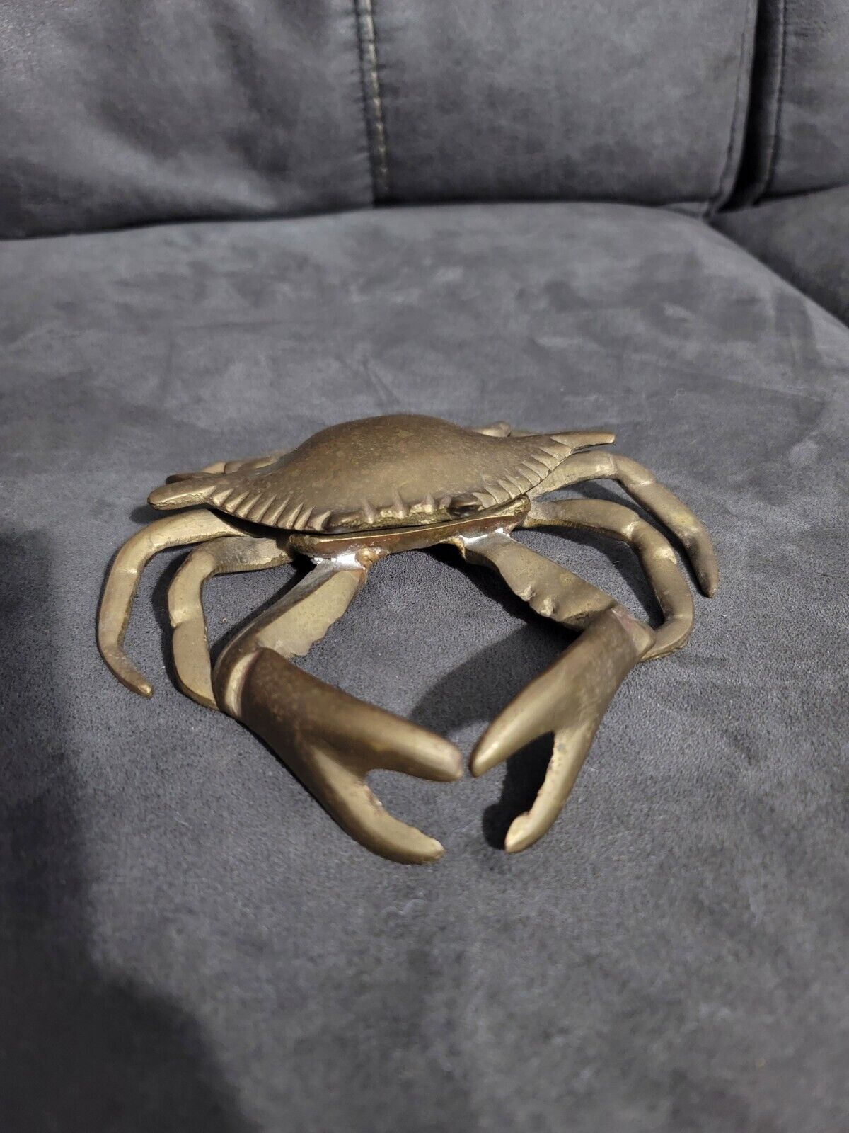 Vintage Brass Crab W/Ashtray Insert Made In India Used As-Is See Pics U