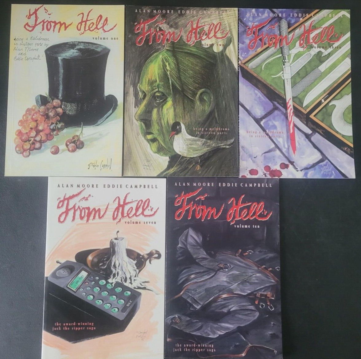 FROM HELL #1 2 3 7 10 KITCHEN SINK EDITION 1994 ALAN MOORE CAMPBELL SET OF 5
