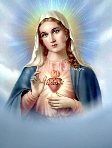 Mary Blessed Mother Immaculate Heart of Virgin Mary Virgen María Poster   