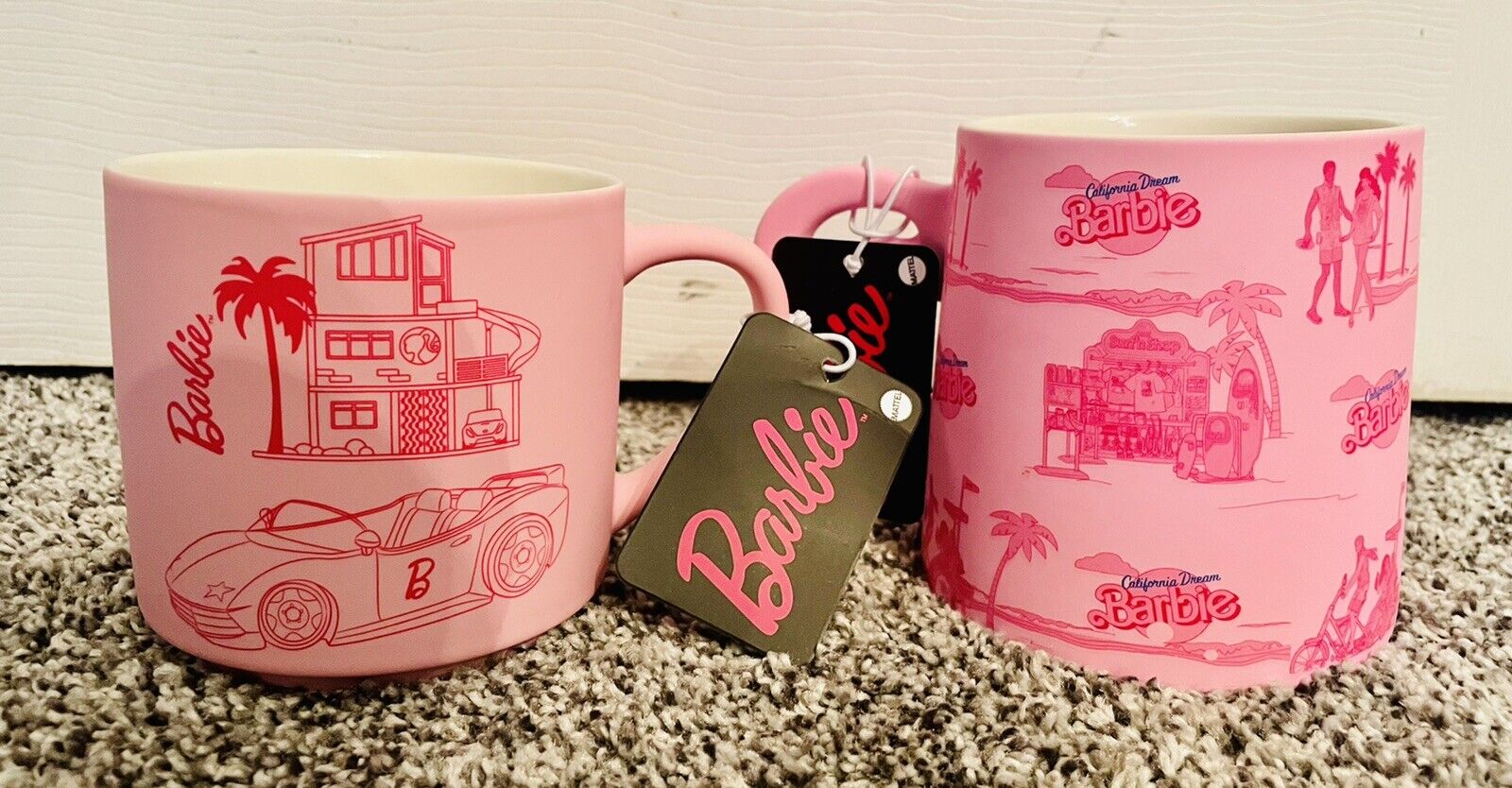 Barbie Classic Dream House & California Dream 80’s Vintage Pink Mug Set Mattel