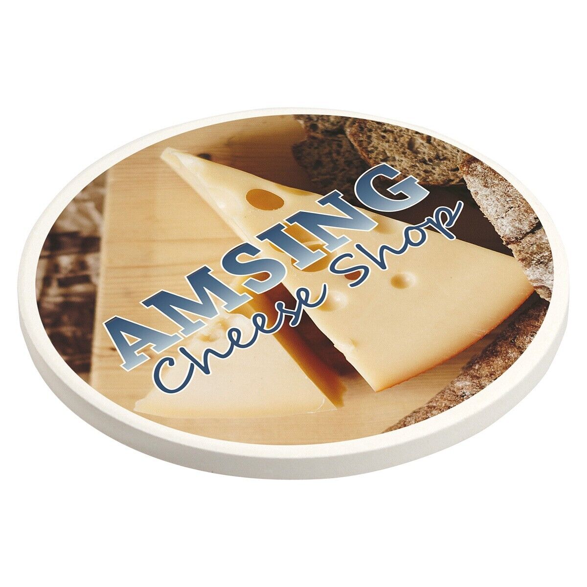 Personalized Cobblestone Absorbent Coaster with Cork Base Printed in Full Color