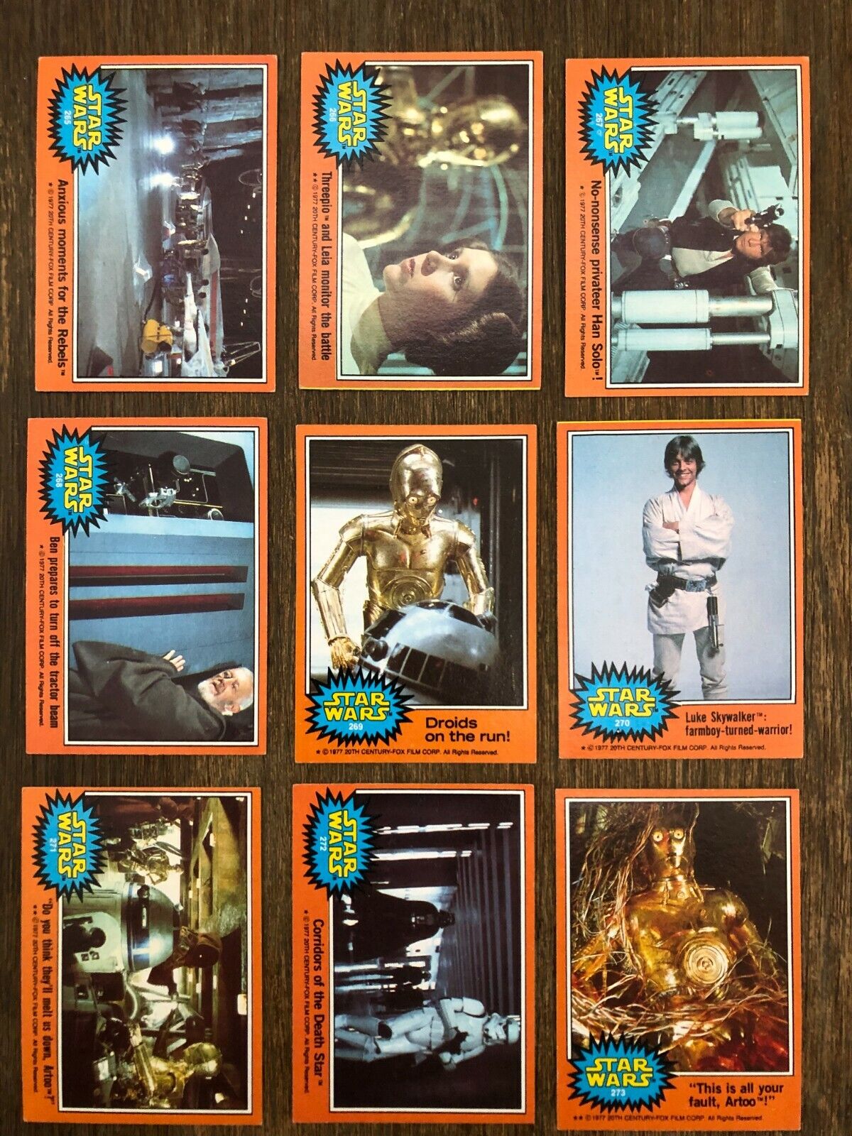 1977 Topps Star Wars Series 5 (Orange) Complete Pick Em' VG-NM, Pick Singles