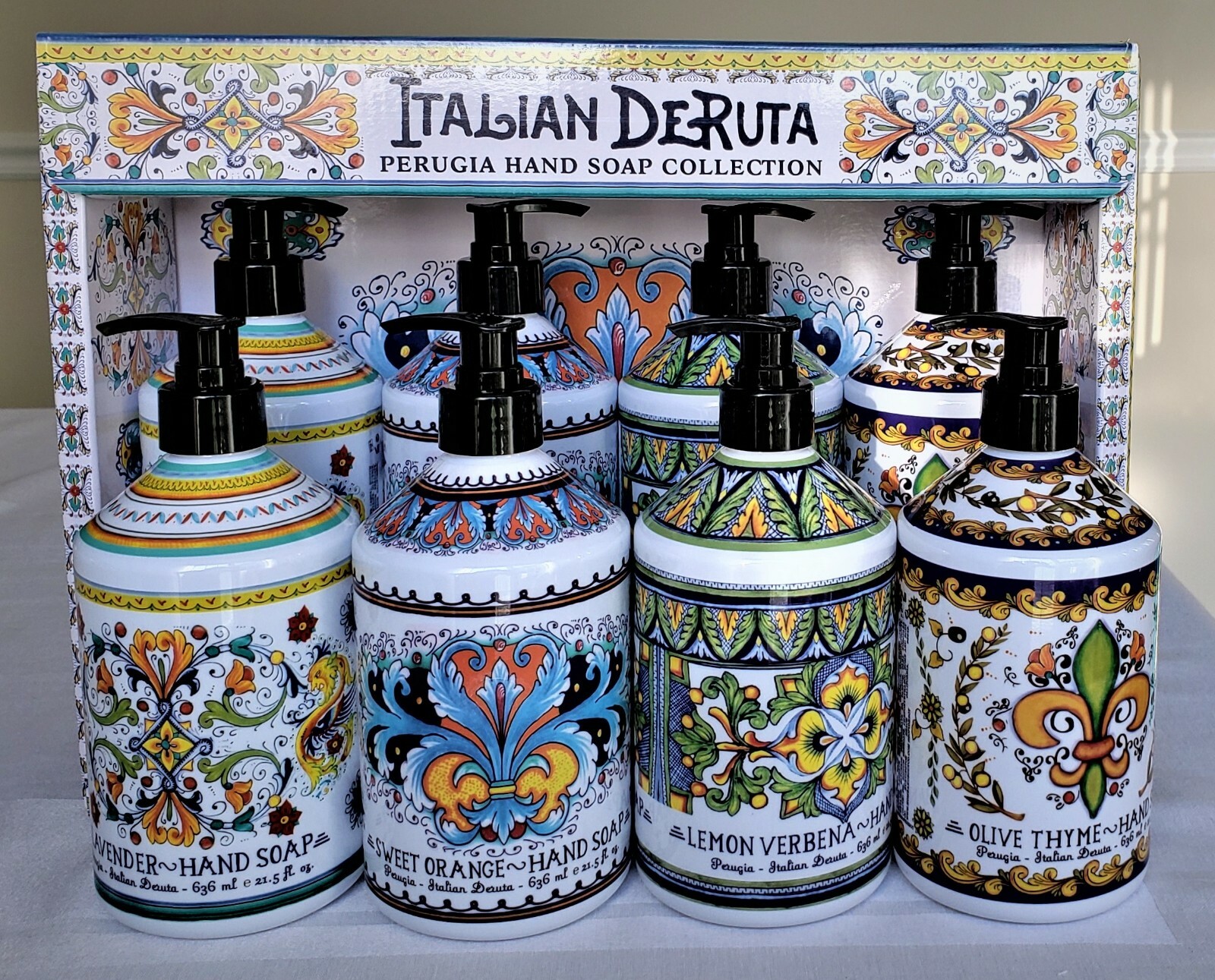 Italian Deruta Perugia Hand Soap, Set of 2 Bottles x 21.5oz each. Pick scents. for Sale