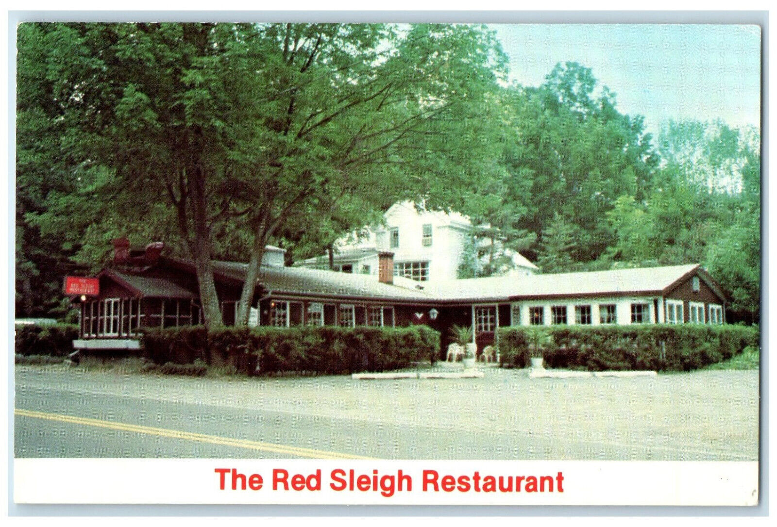 c1950s The Red Sleigh Restaurant Cooperstown New York NY Vintage Postcard