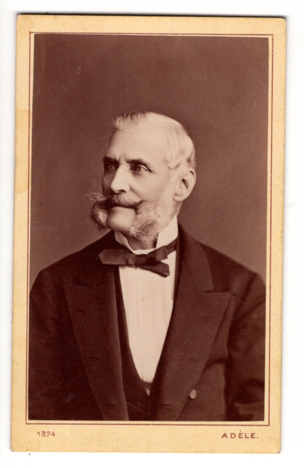 1874 CDV ADELE STUNNING HANDSOME OLD BEARDED MAN IN SUIT ISCHL AUSTRIA