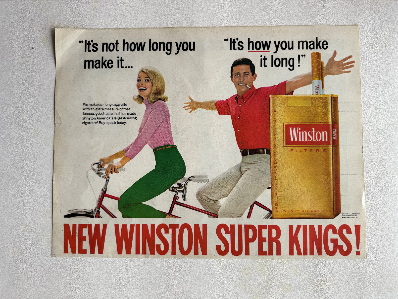 1967 Winston Super Kings Cigarettes, Admiral Duplex Freezer Vintage Print Ads