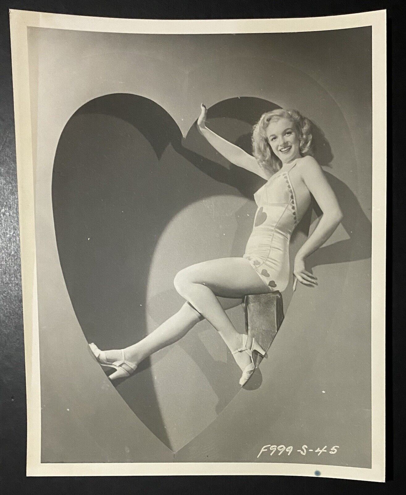 1947 Marilyn Monroe Original Photo Douglas Bikini Heart Swimsuit Valentines Day