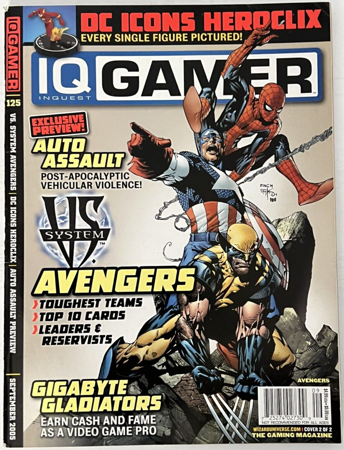 Inquest Gamer Magazine #125 Avengers Marvel DC HeroClix Magic September 2005