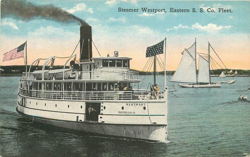 C-1910 Brunswick Maine Steamer Westport Eastern SS Co Fleet Snow postcard 980