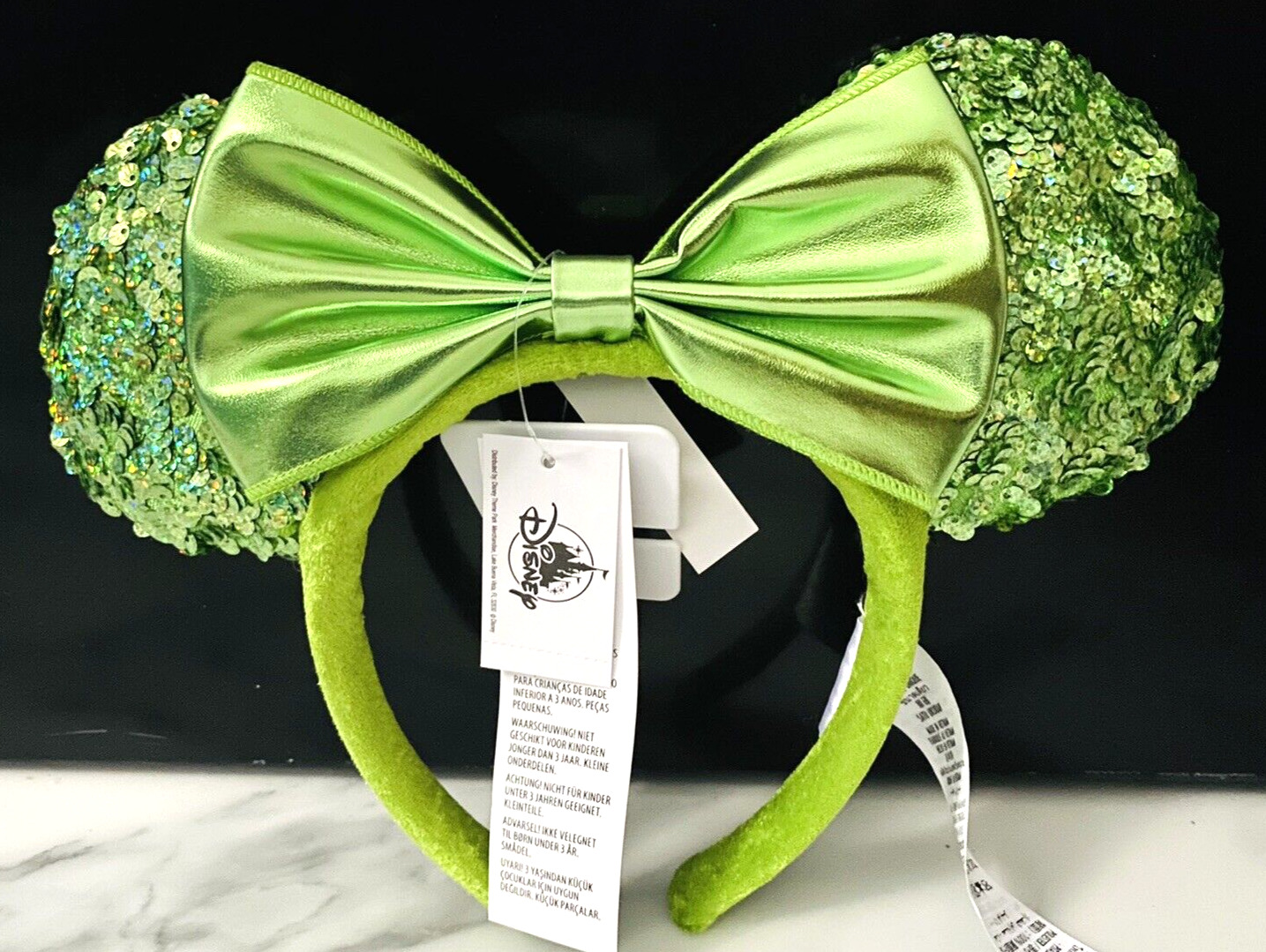 Disney Parks Kelly Green St Patrick’s Day Sequin Mickey Minnie Bow Ears New