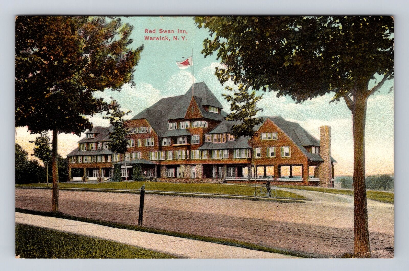 Warwick NY-New York, Red Swan Inn, Advertising, Antique Vintage Postcard