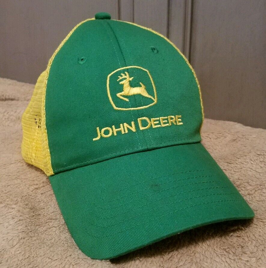 Vintage John Deere Trucker Mesh Hat K-Products Snapback RARE Green/Yellow Combo