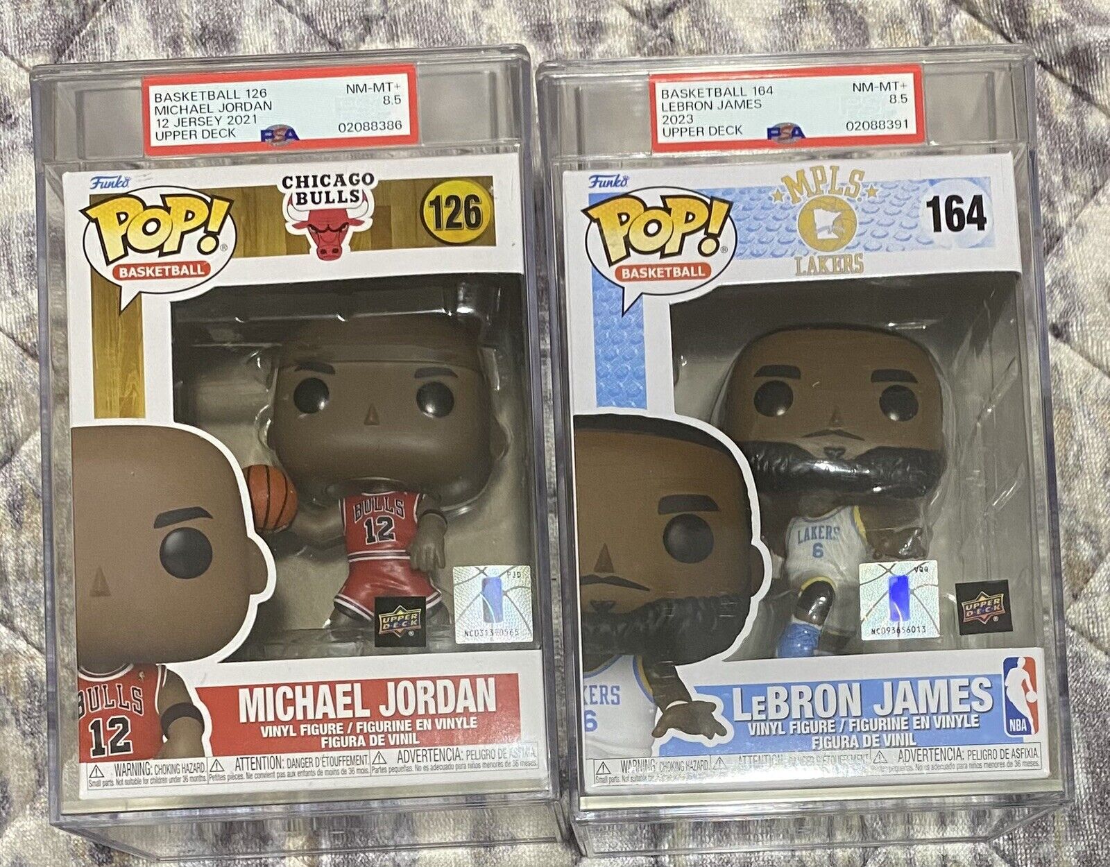 2021 Michael Jordan And 2023 Lebron James 2 Funko LOT PSA 8.5 Upper Deck 126 164