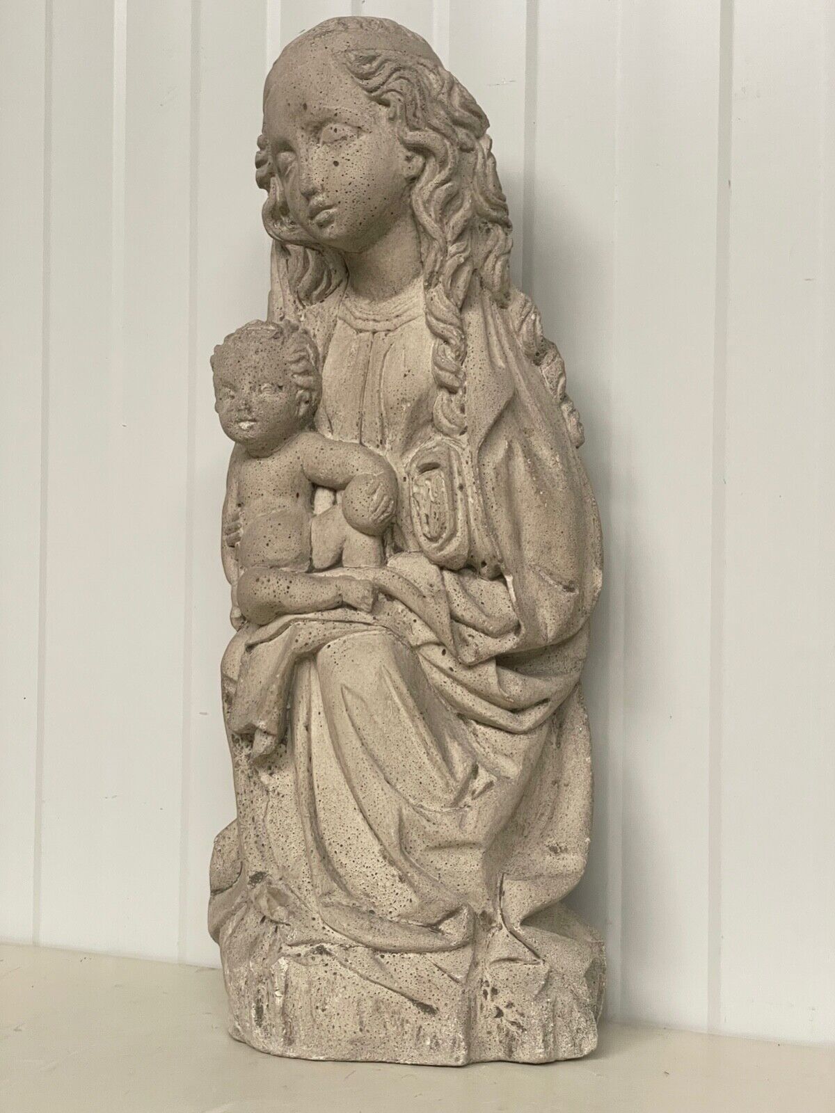 Beautiful Religious Madonna & Child in Stone/ Concrete