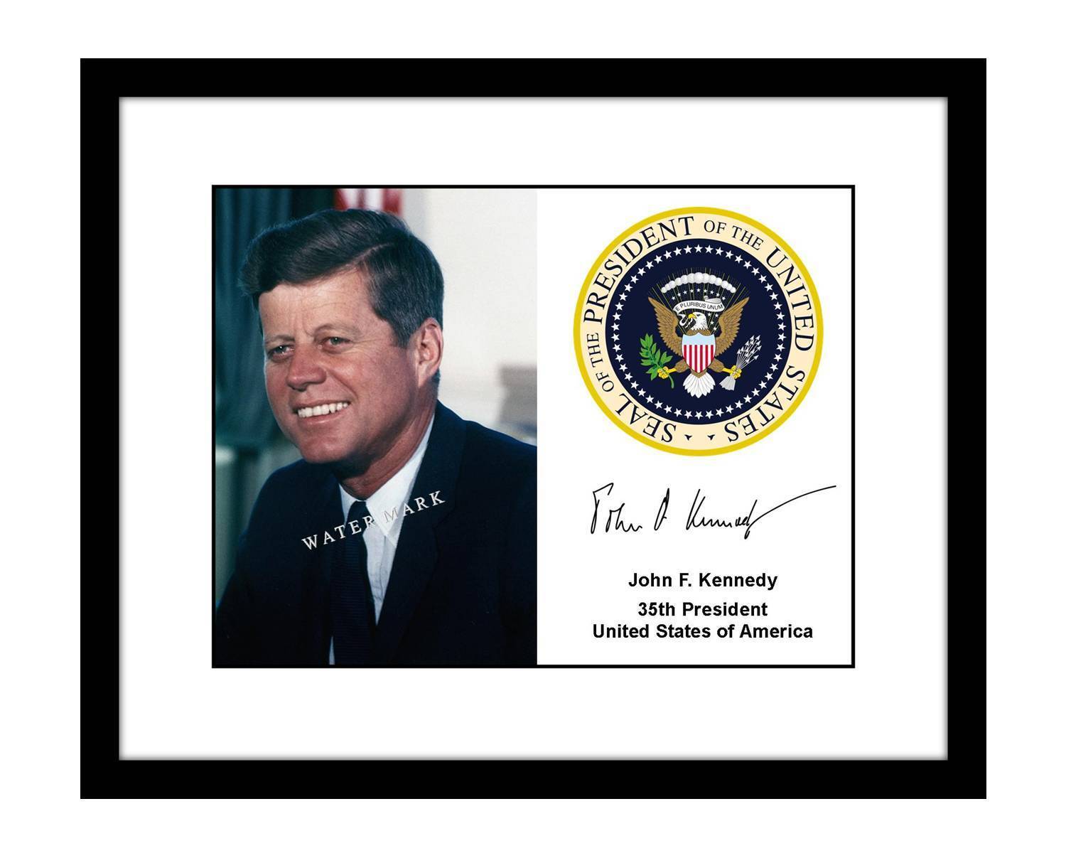 John F. Kennedy 8x10 Signed Photo Print Presidential Seal Autograph Portrait JFK