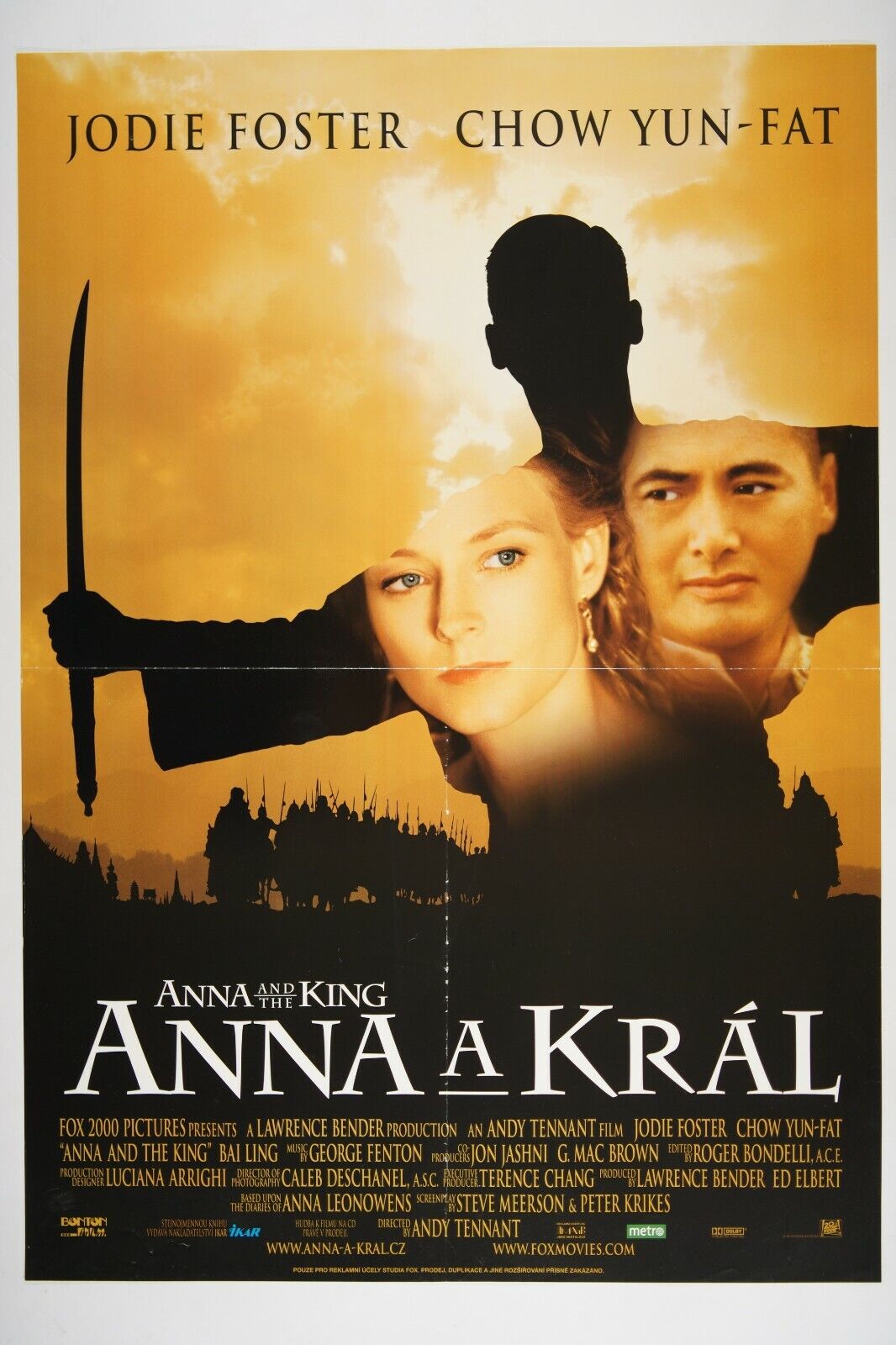 ANNA AND THE KING 23x33 Orig. Czech movie poster 1999 JODIE FOSTER, YUN-FAT CHOW