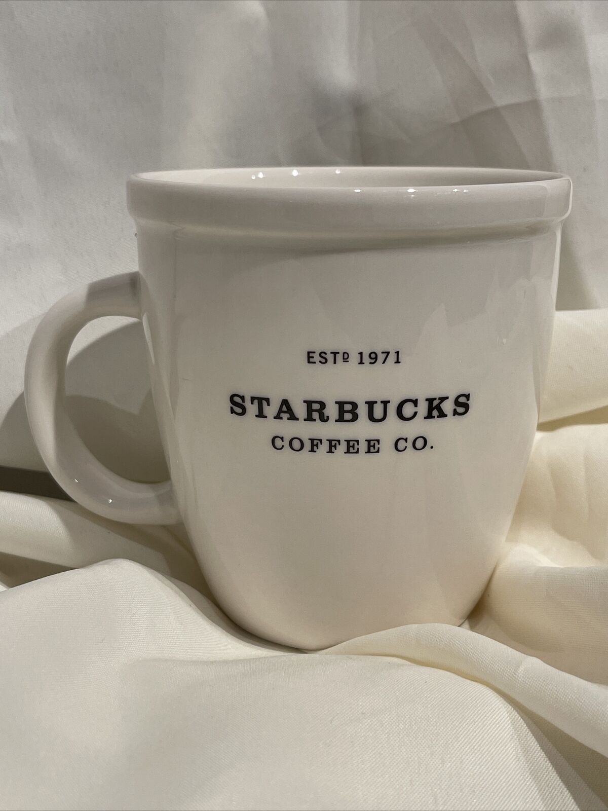 Vintage 2001 Starbucks Barista Mug Ceramic Large Abbey White 18oz Coffee Cup
