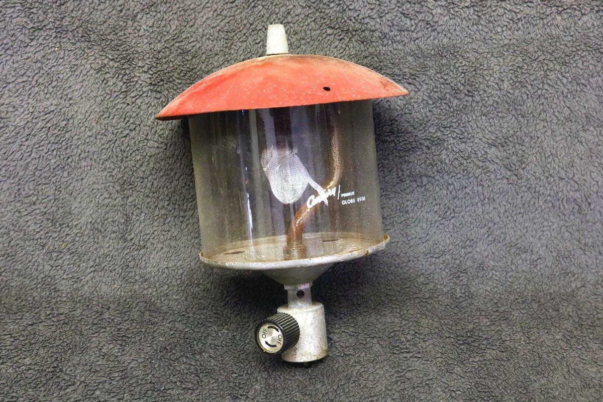 Vintage Propane Lantern Old Globe marked Century Primus Red Metal Estate LF
