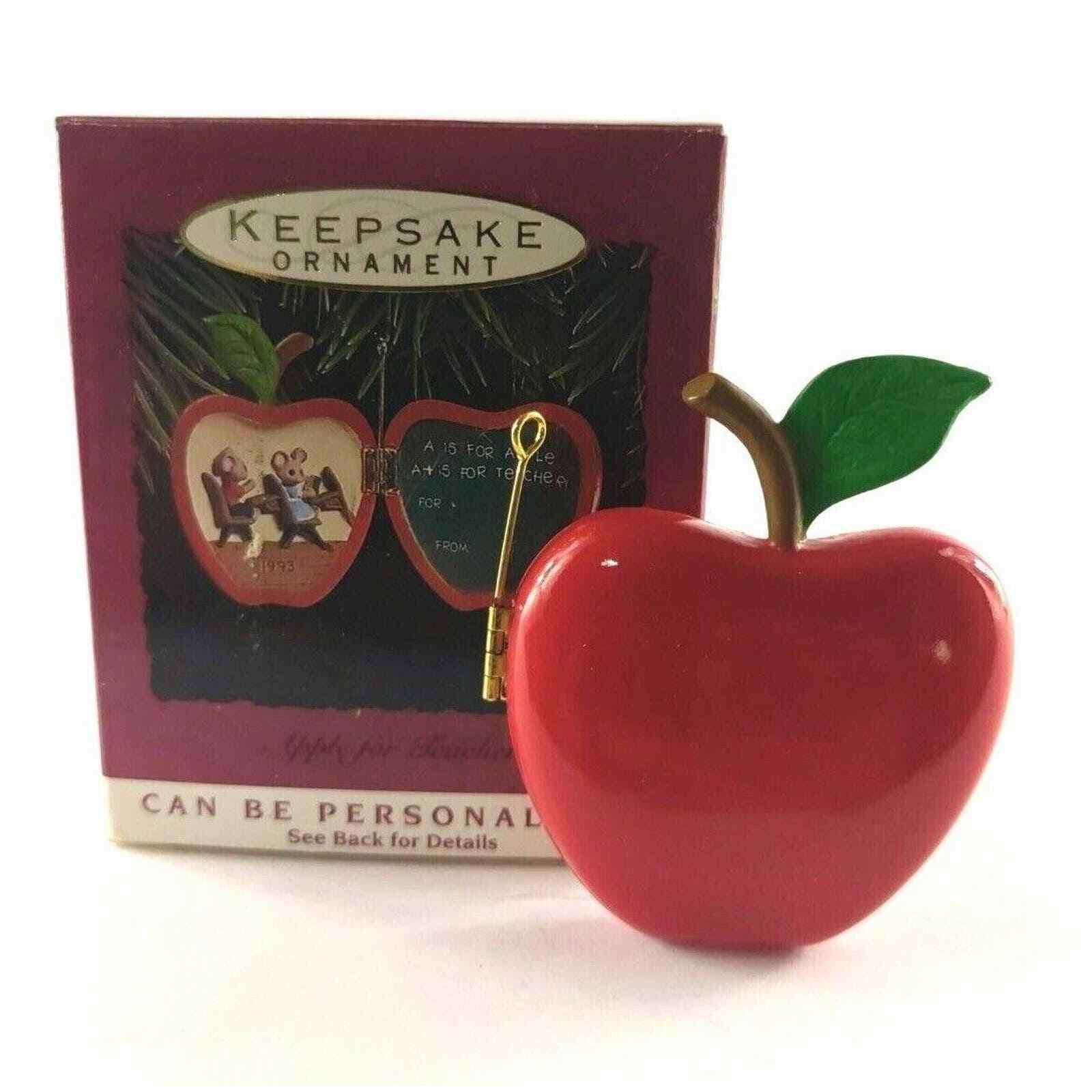 Hallmark Keepsake Ornament Christmas Apple For A Teacher Personalized Mice
