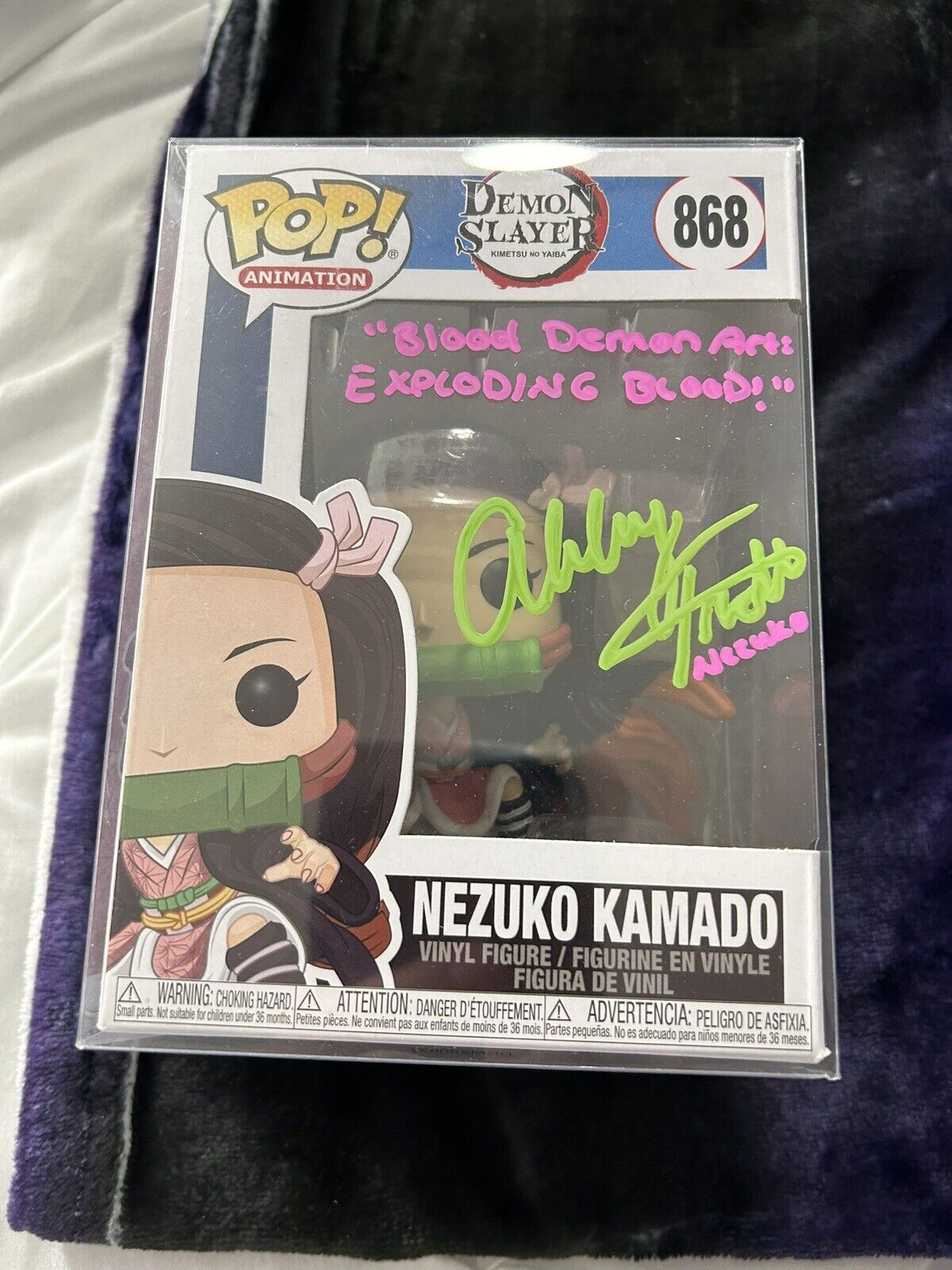 Signed Funko Pop Nezuko Kamado Demon Slayer #868 Anime Abby Trott With Coa