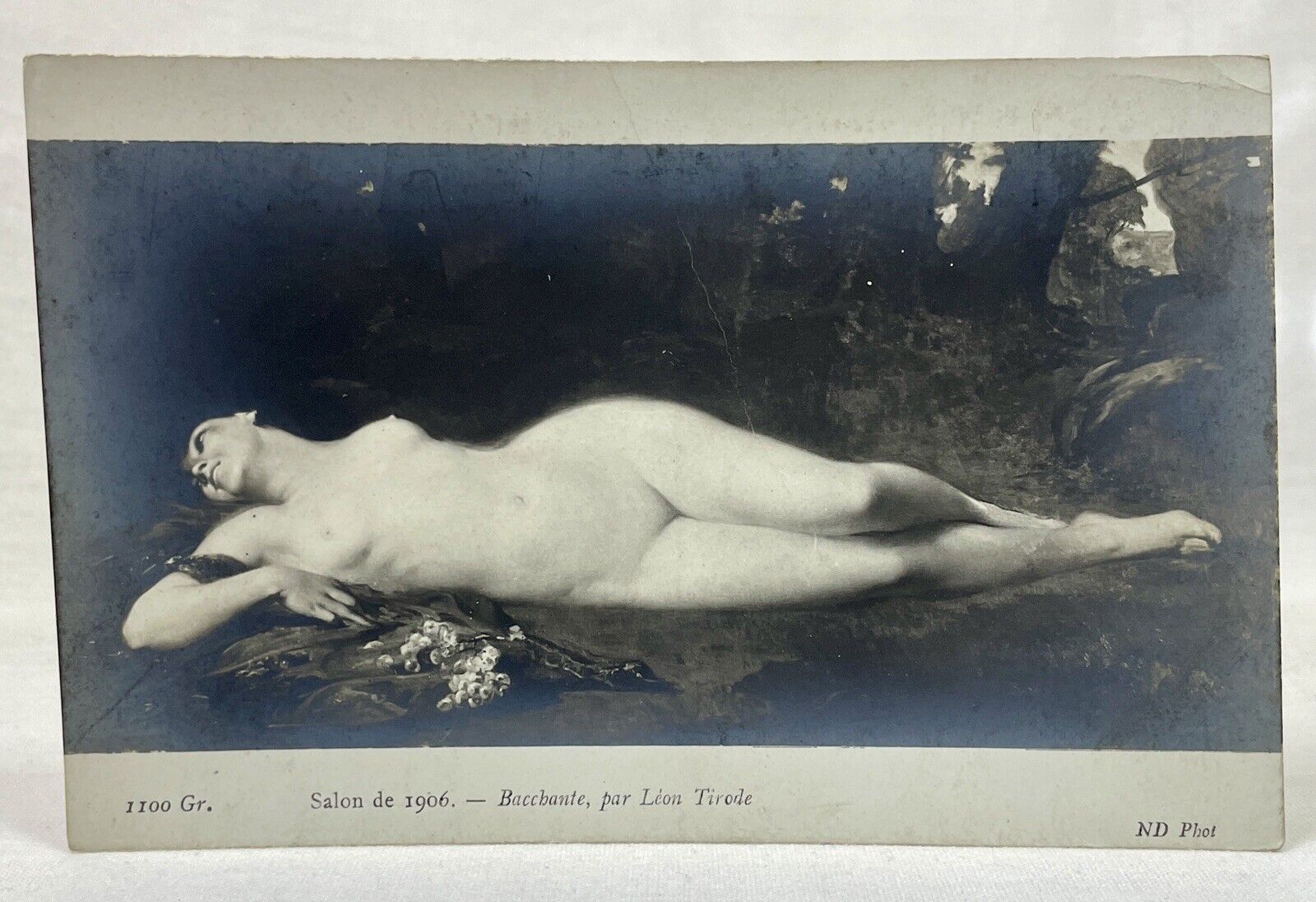 Artist Léon Tirode | Salon de 1906 | Nude Woman In Grass | Bacchante | RPPC