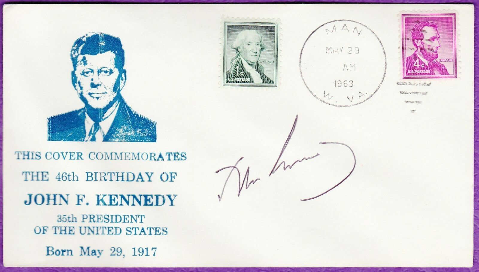John F. Kennedy JFK Genuine Autograph SIGNED ON HIS LAST BIRTHDAY 5/29/63 COA