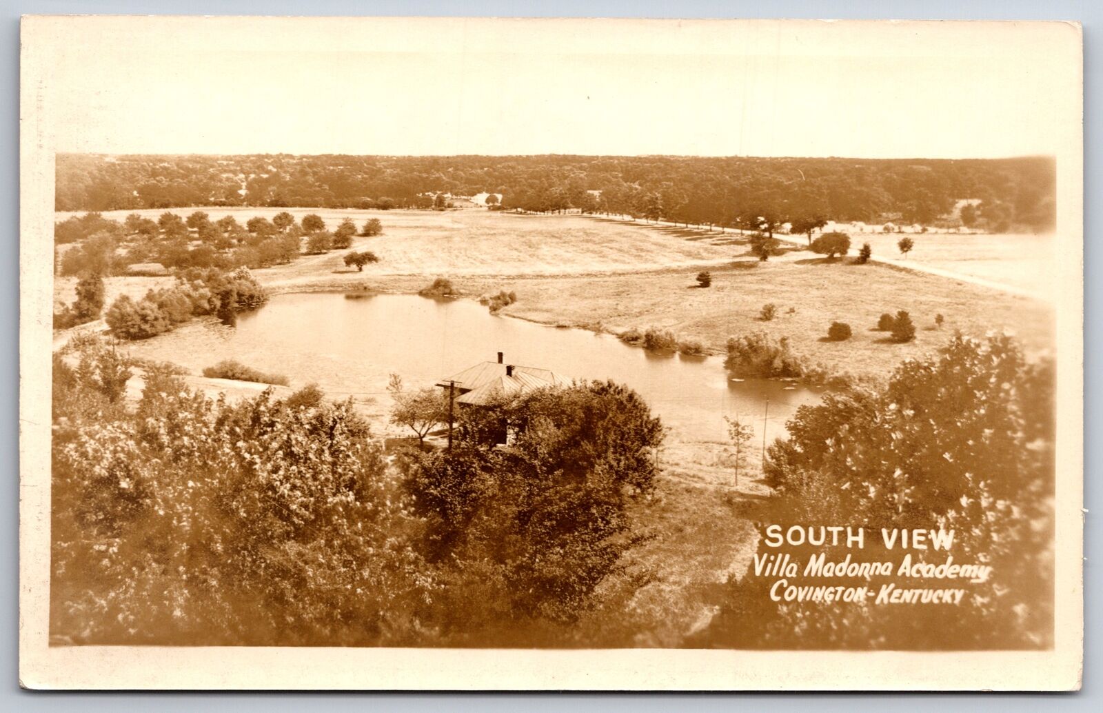 Covington Kentucky~Villa Madonna Academy South View~1930s RPPC