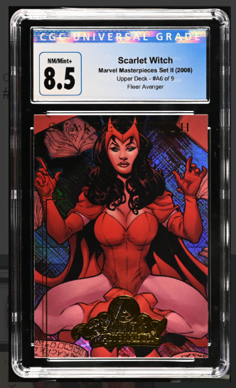 2008 UD Marvel Masterpieces Scarlet Witch #A6, CGC Graded 8.5 Nm/Mint+
