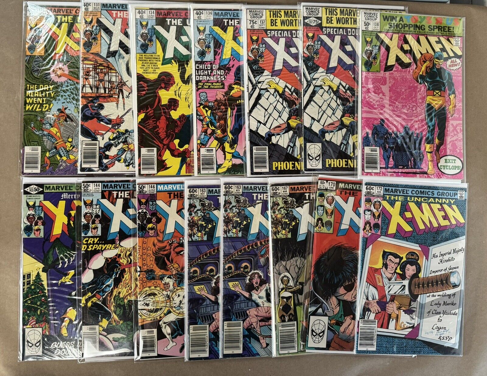 Huge Lot 32 Uncanny X-Men Comics, Vintage Books # 120’s - 220 VG 137 X2