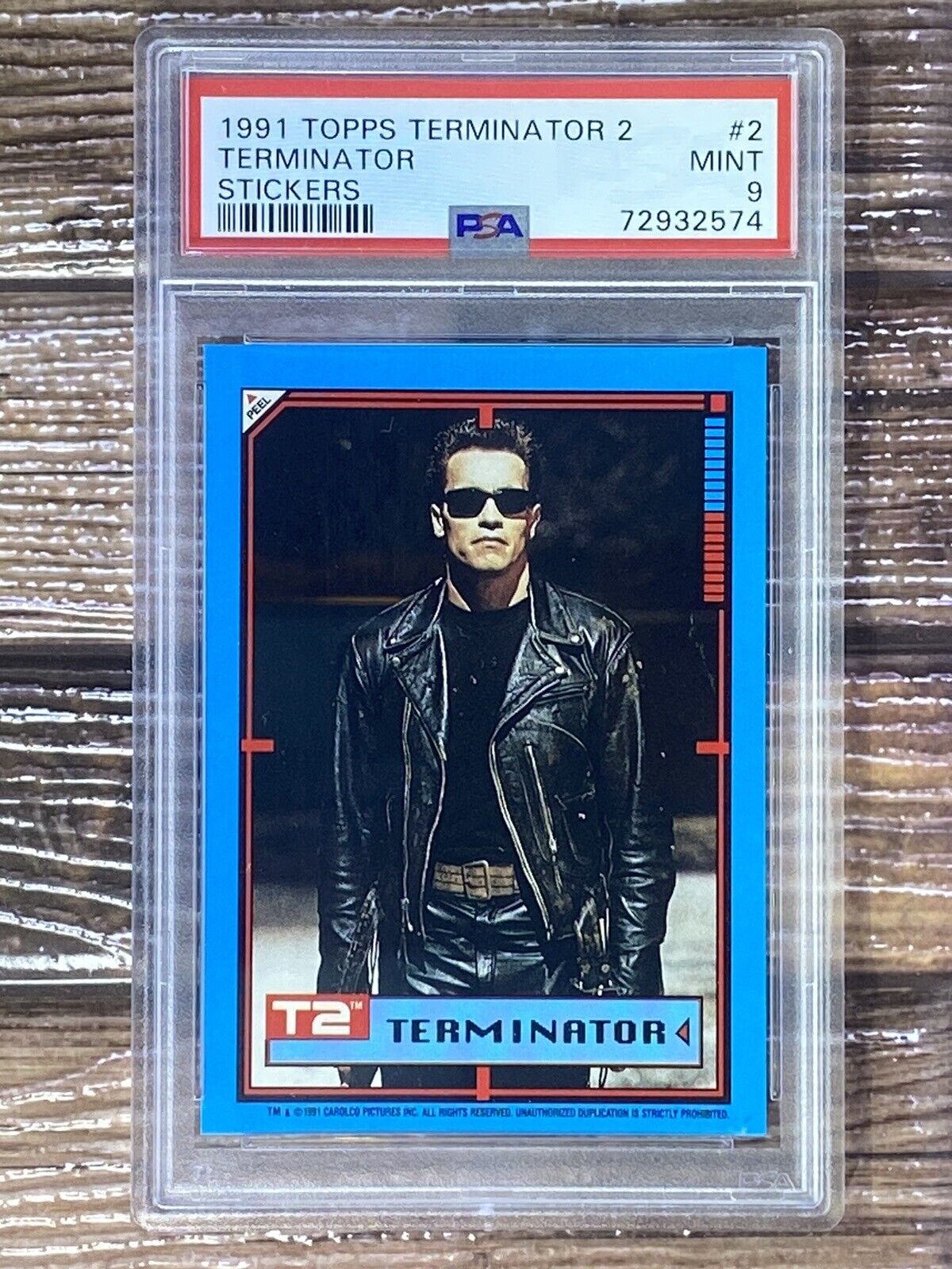 1991 Topps Terminator 2 Stickers Terminator #2 PSA 9
